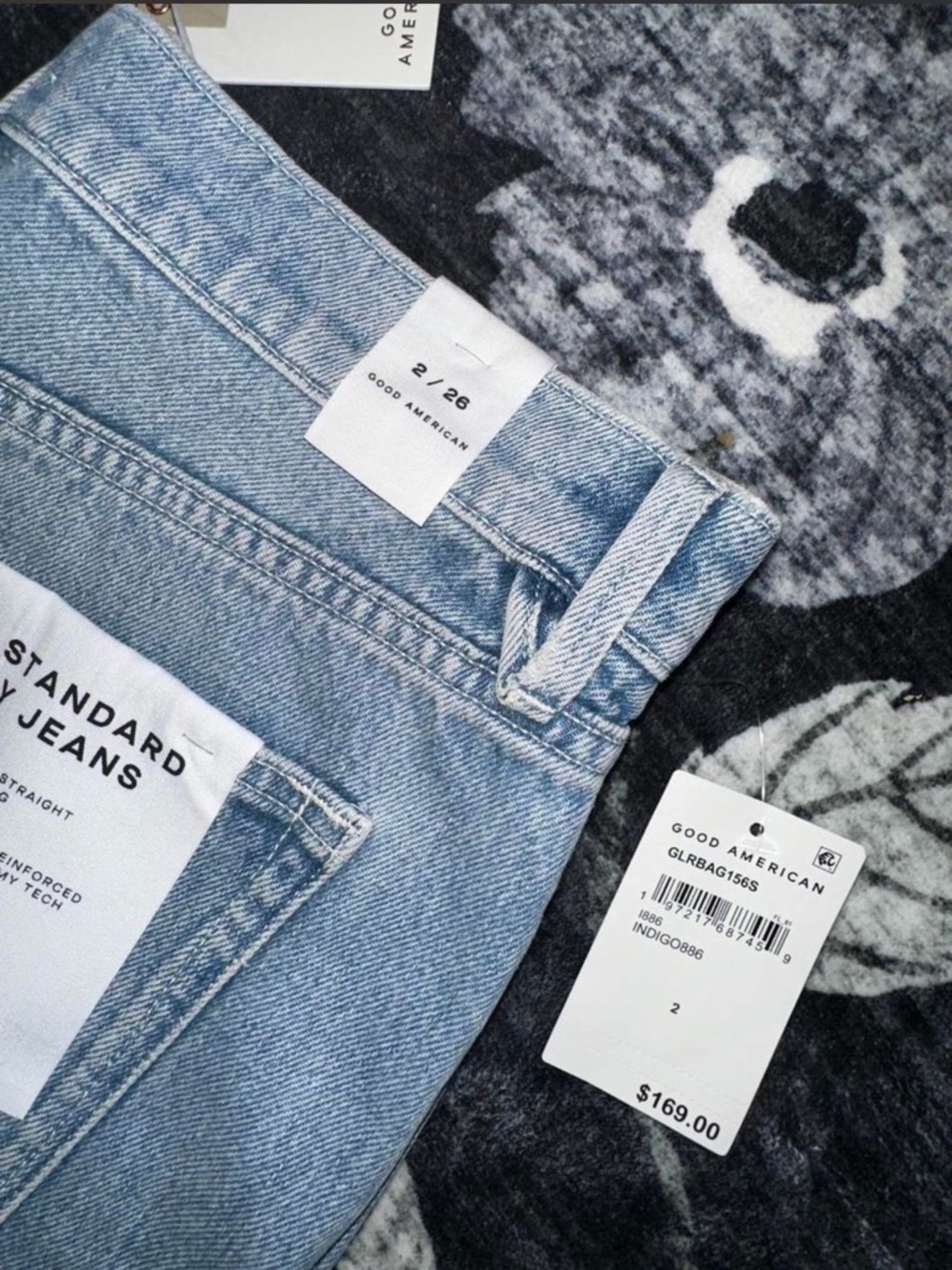Good American Light Indigo Straight Leg Jeans